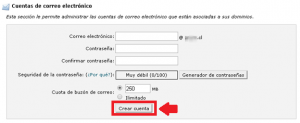 Crear cuenta de correo